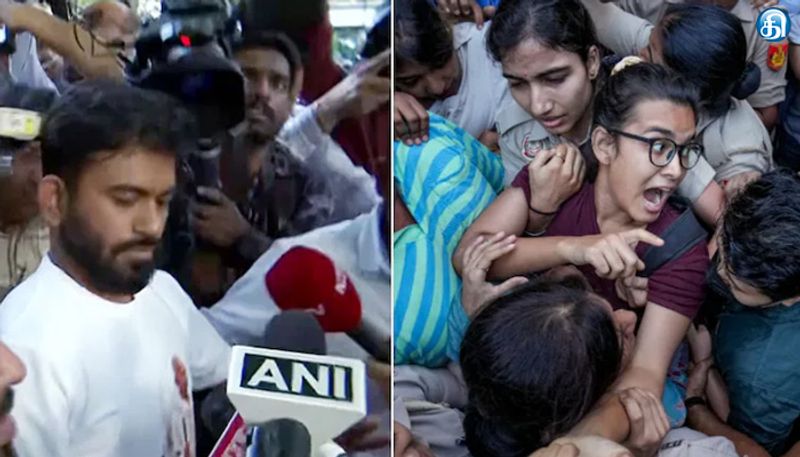 தேசியக் கொடி ஏந்தி சென்ற அபிஜித், நேஹா போரா கைது: டெல்லி போலீஸ் நடவடிக்கை
