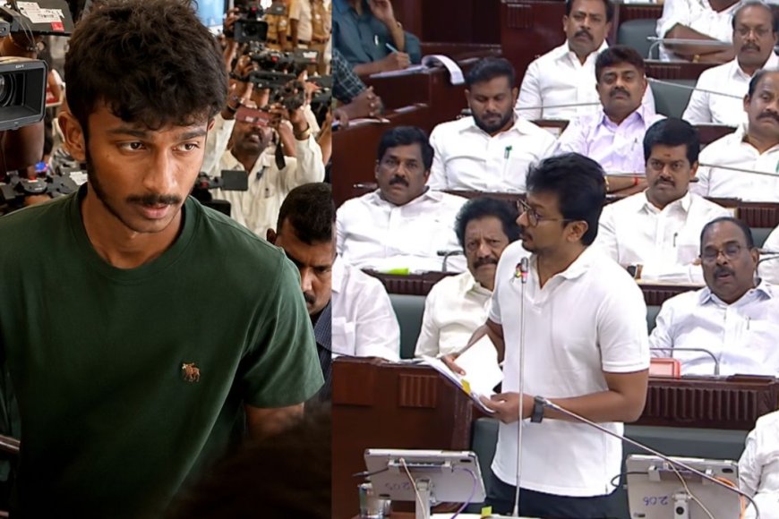 சட்டபேரவை கூட்டம்... தந்தை உரையை கேட்க ஆவலோடு வந்த இன்பநிதி!