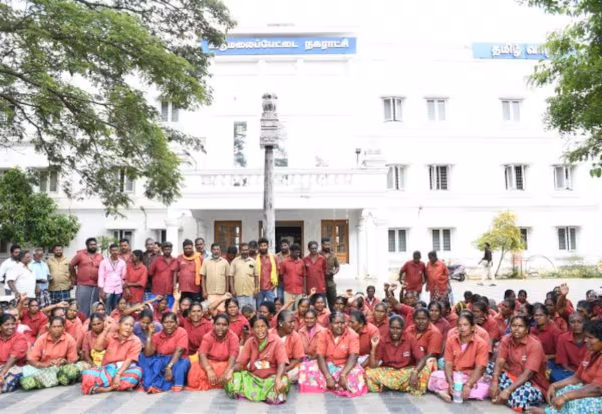 துாய்மை பணியாளர்கள் 2வது நாளாக போராட்டம்