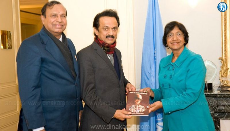 அமைதிக்கான நோபல் பரிசு வென்ற நவநீதம் பிள்ளைக்கு திமுக தலைவர் மு.க.ஸ்டாலின் வாழ்த்து!
