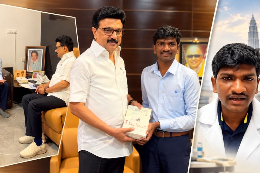 "ஆண்டிப்பட்டி to உலகப் பல்கலைக்கழகத்தில் ஆராய்ச்சி ! " மாணவன் பாரதிதாசனை வாழ்த்திய ஸ்டாலின் !